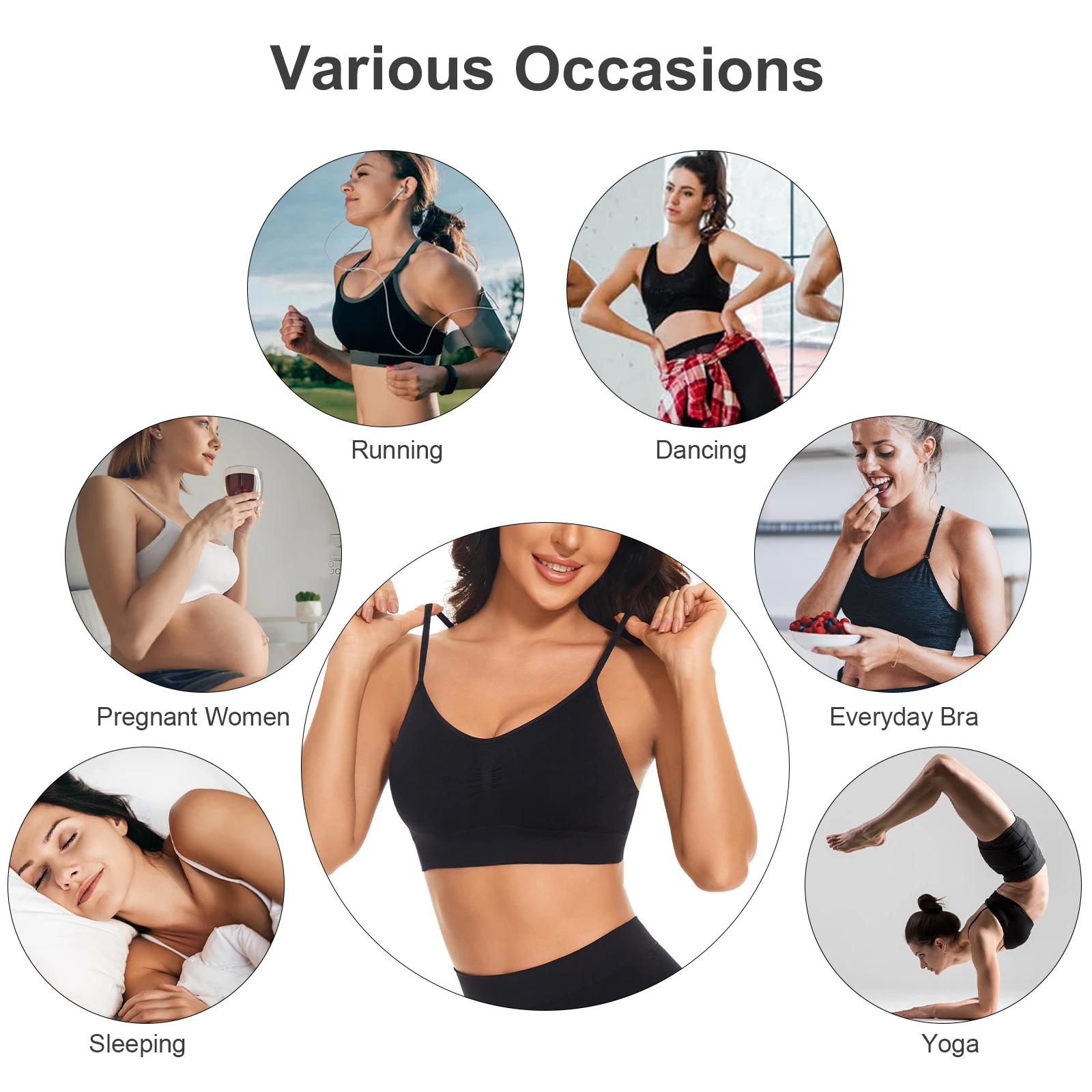 Women's Sports Bras Super Comfort Bras Adjustable Strap Bralettes Removable  Pads Sleep Bras Yoga Leisure Stretch Crop Tops Vest - AliExpress