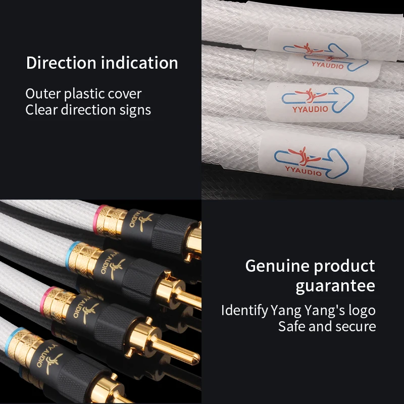 Connettori Banana Vanga Altoparlanti Cavo Ponte Per Altoparlanti HiFi - 4 Connettori Banana E Vanga, Placcato Argento, OCC, Piatto Cavo Piatto Per Amplificatore