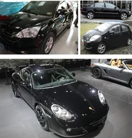 10cm Width Matte Gloss Black Air-Release Vinyl Wrap Roll Glossy Car Body Sticker Wrapping Foil 6