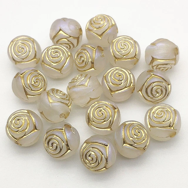 DJHK docor 16mm Crystal Round Beads for Jewelry Making Flower Large Beads  for Crafts Colorful Flower Beads for Bracelet Necklace DIY Earring