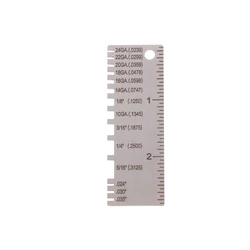 Round Wire Gauge Thickness Ruler - Stainless Steel Measuring Tool (B)