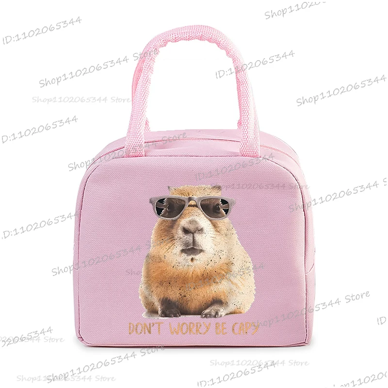 Cute Capybara Print Women Men Lunch Bag Fashion Animal Capybara Portable Insulated Bags School Kids Multifunctional Food Handbag lunch bag bento bag