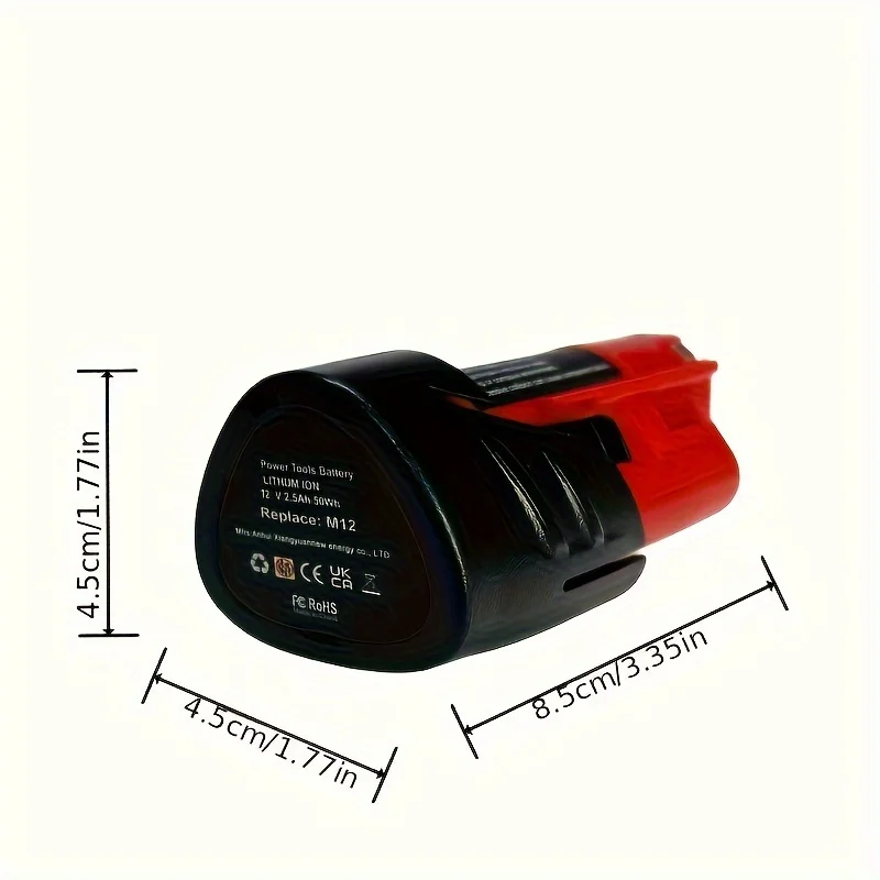 2Packs 2500MAH Rechargeable Battery for Milwaukee m12 12V Tools 48-11-2420 48-11-2440 Cordless Power Tools