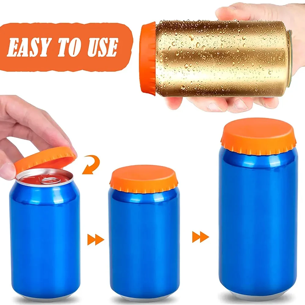 2 Styles Reusable Silicone Soda Can Lid Sealing Cover Protective Stopper for Beer Drinks Juice Beverage Coke Can Lids