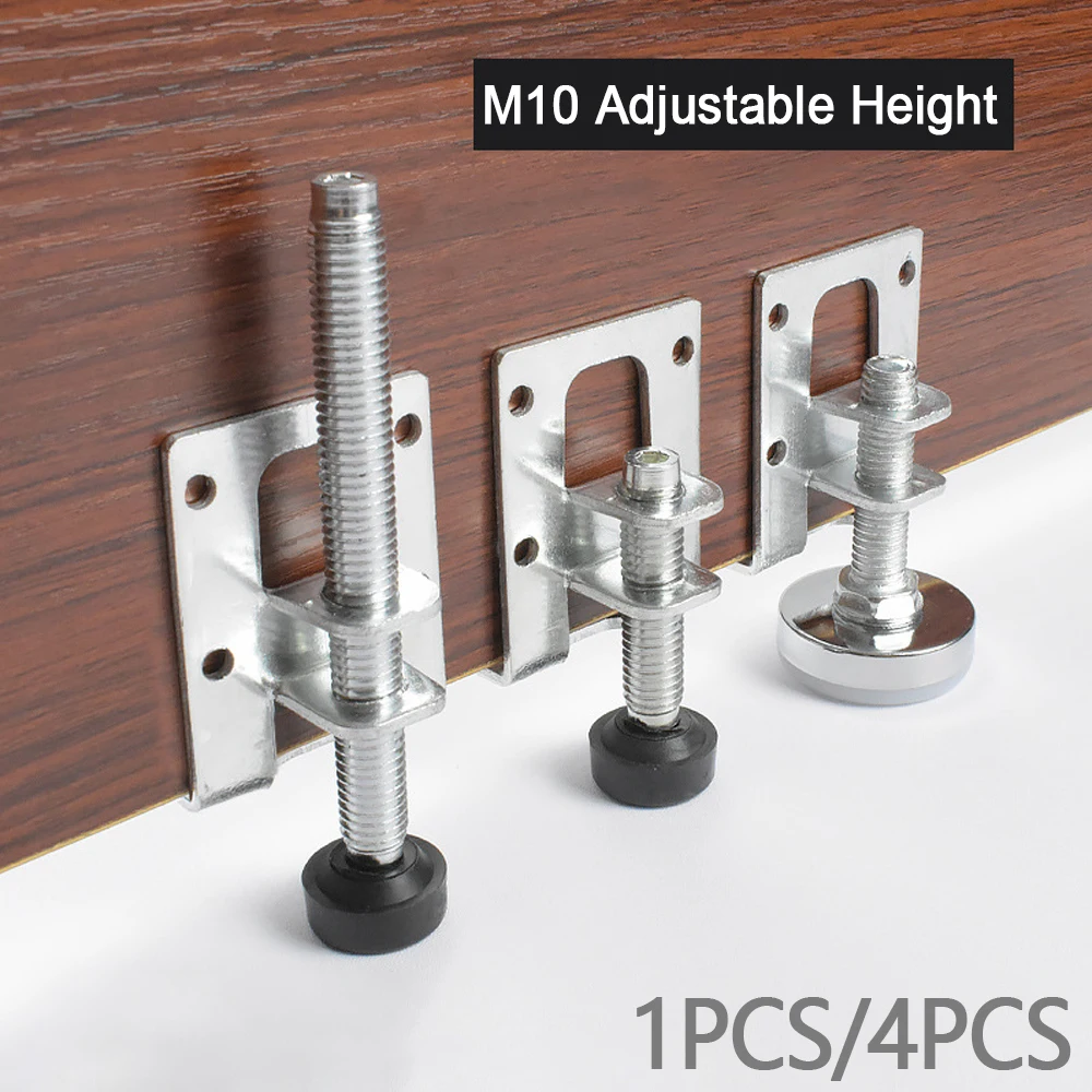 1PCS 4PCS Wardrobe Adjustable Feet Adjustable Screws Floor Uneven Furniture Cabinet Side Mounted Foot Pads To Increase Support