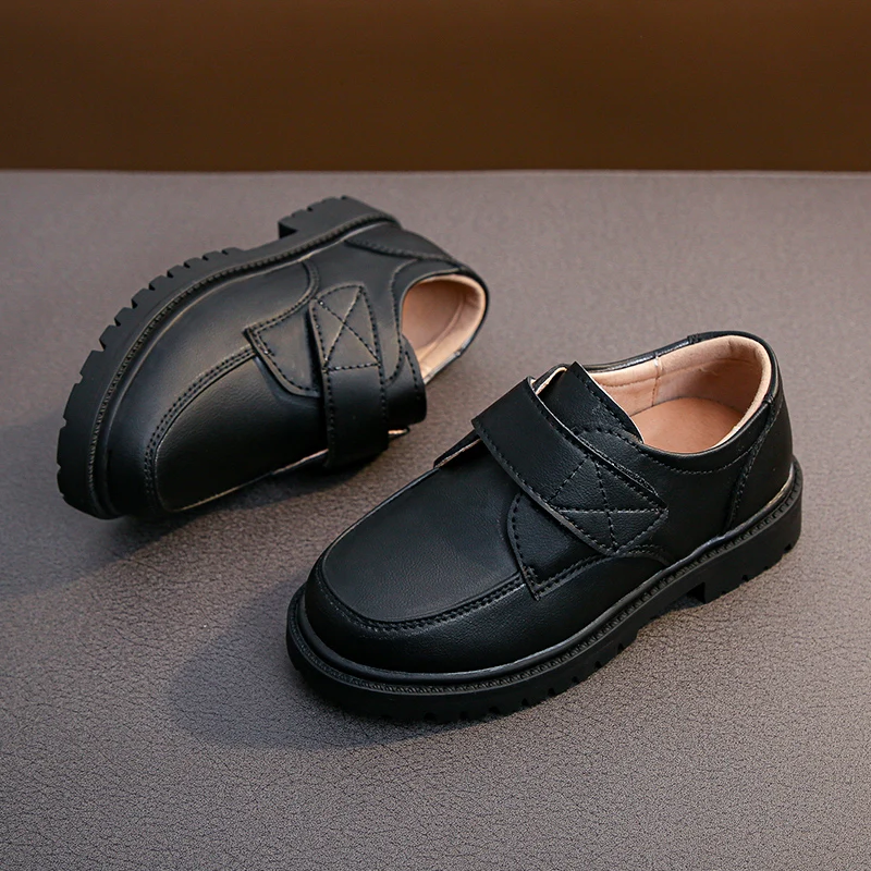 Leather shoes Boys leather shoes soft loafers for uniform kids