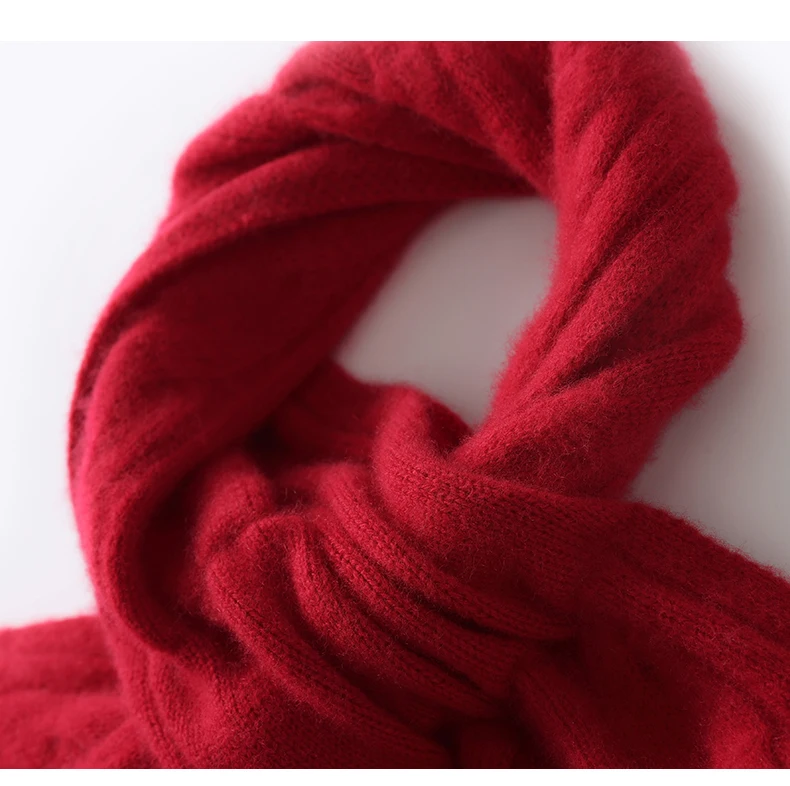 Herbst Winter Romantischer Damenschal aus 100 % Kaschmir, modischer geflochtener, kältebeständiger Halswärmer, gekreuzter, geschichteter, warmer Halstuch – Detail 22
