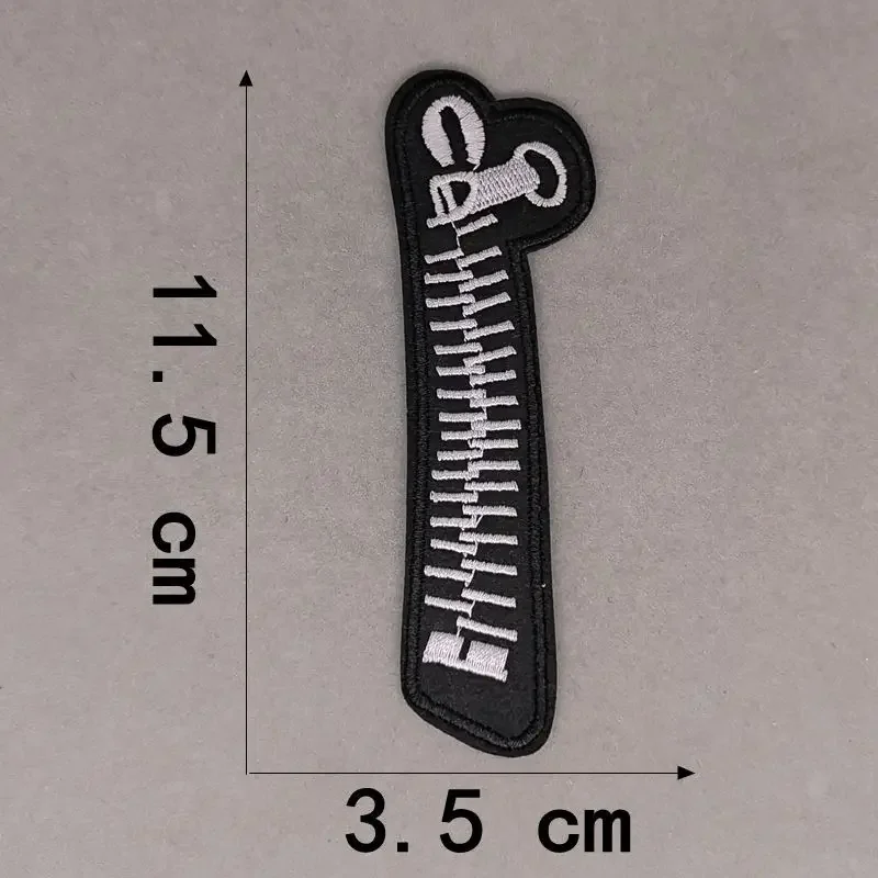 4 개/대 블랙 쿨 지퍼 Diy 수 놓은 아이언 패치 의류 배낭 스티커 배지 패치 수제 액세서리에 바느질