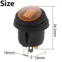 1Pcs on / off SPST Round waterproof boat LED rocker switchlight 12V 220V power button switch on off on тумблер лодка - Image 4