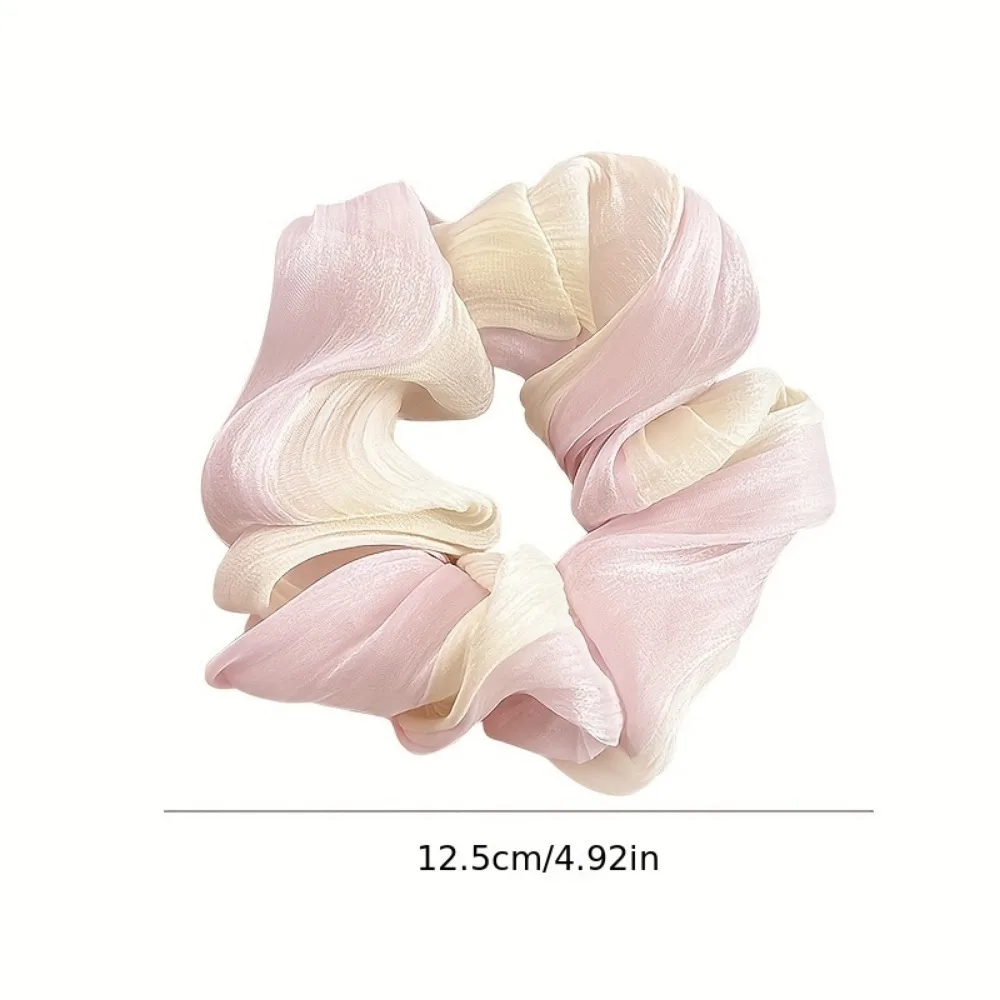 2 stücke Mode Elastische Chiffon Gaze Pferdeschwanz Halter Haar Seil Stirnband Elegante Farbverlauf Haar Krawatte Scrunchies für Frauen – Detail 9