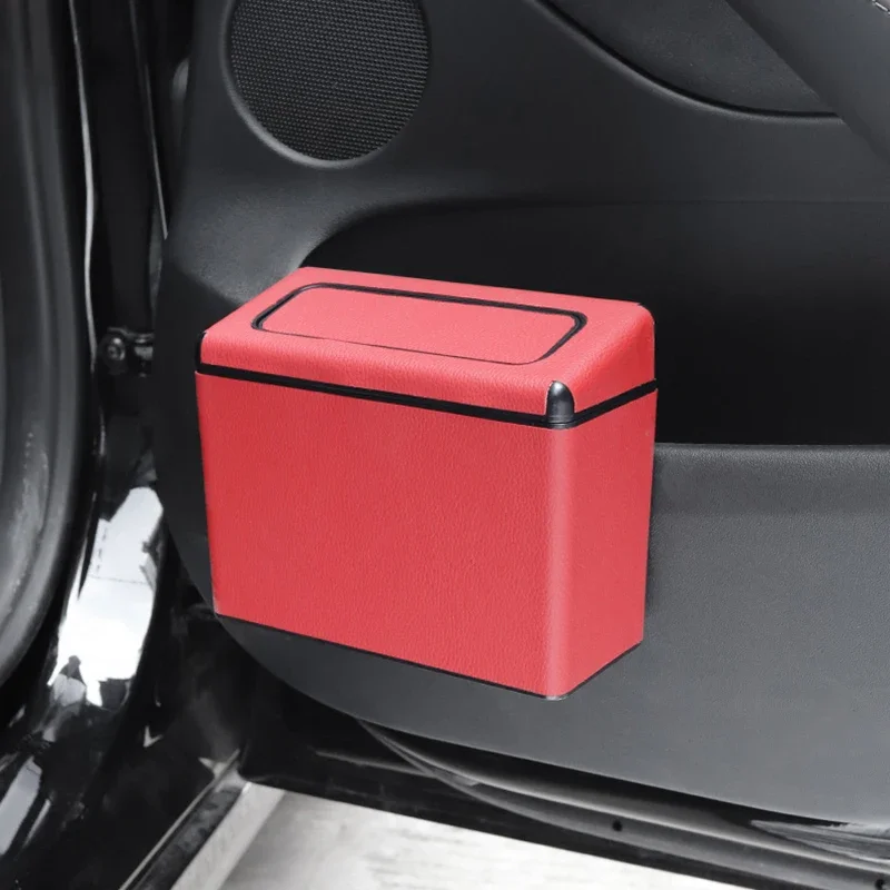 Car Hanging Trash Bin Vehicle Garbage Pressing Type Trash Can Organizer Dust Case Storage Box Interior Accessories Cleaning Tool