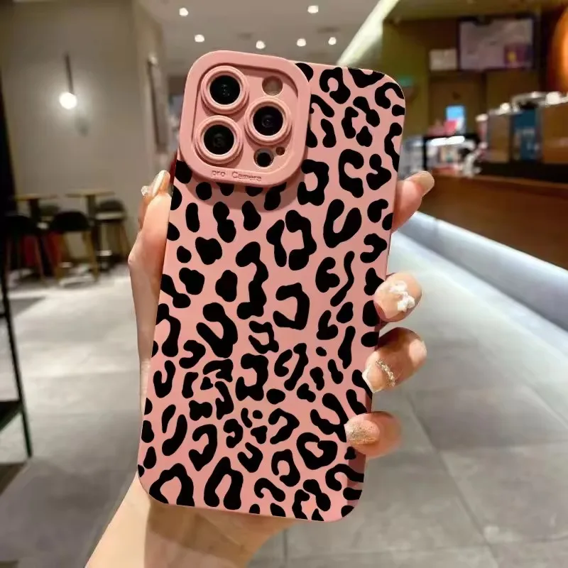 Stylish Gray Leopard Print Shockproof Phone Case