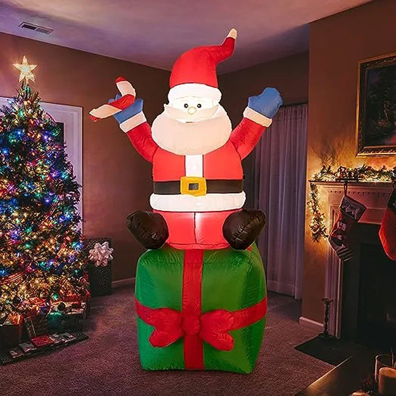 

6FT Inflatable Santa Claus Christmas Decoration Indoor and Outdoor Dress Up Holiday Ambiance inflatable air model Christmas Gift