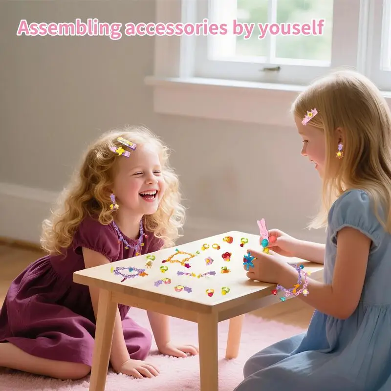 6/23/30Pcs Beaded Diy Handmade Puzzle Wearing Beads Building Blocks Pretend Play Beauty Set for Girls Bracelet Princess Jewelry