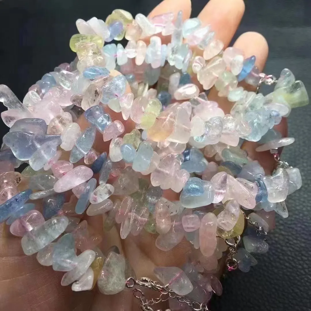 

Серебряная Пряжка 925 пробы с натуральным кристаллом морганита, лечебные ювелирные изделия, браслет свободной формы, модные ювелирные изделия, подарок для женщин