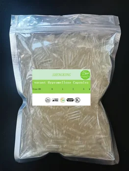 1000 pezzi 5000 pezzi taglia 00 #   0 #   1 #   2 # 3 # 4 #   Capsula vuota vegetariana Vega trasparente Capsula vegana vegetale Pillola vitaminica per assistenza sanitaria