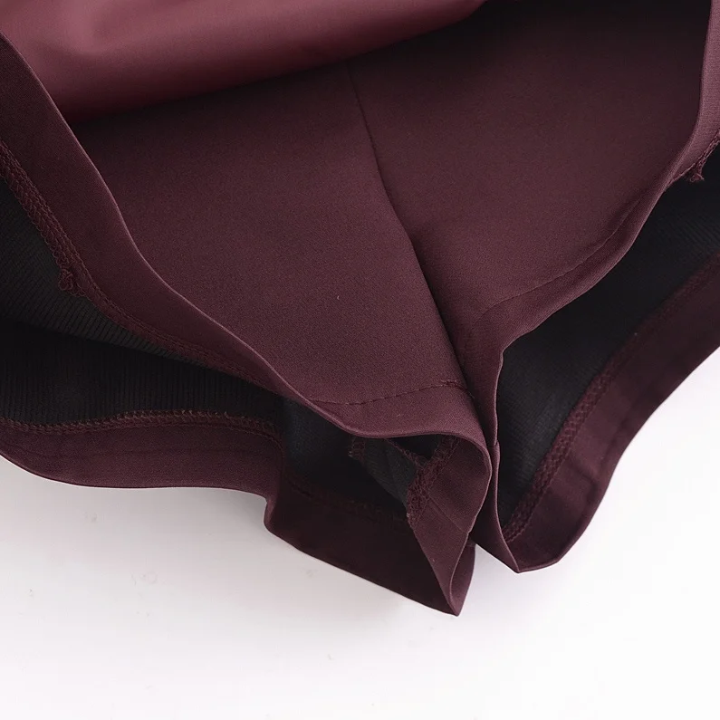 BSAY Shorts für Damen, modisch, Herbst und Winter, neu, bequem, lässig, einfarbig, seitlicher Reißverschluss, mittlere Taille, A-Linie, Culotte-Rock, Hose – Detail 6