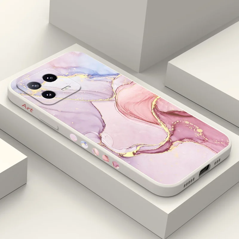 Elegant Gold Marble Liquid Silicone Phone Case Cover
