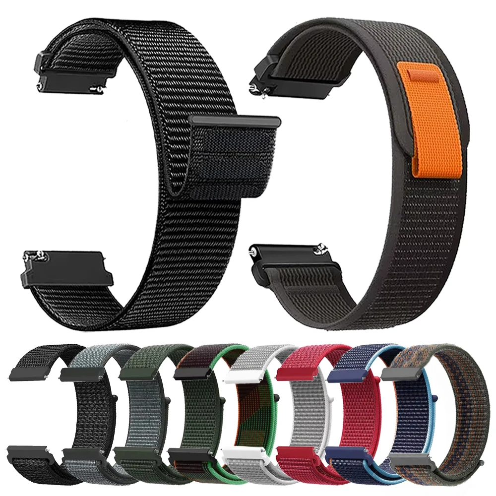 Enhanced Nylon Strap Band for Smartwatch - 20/22mm Wristband Bracelet Correa