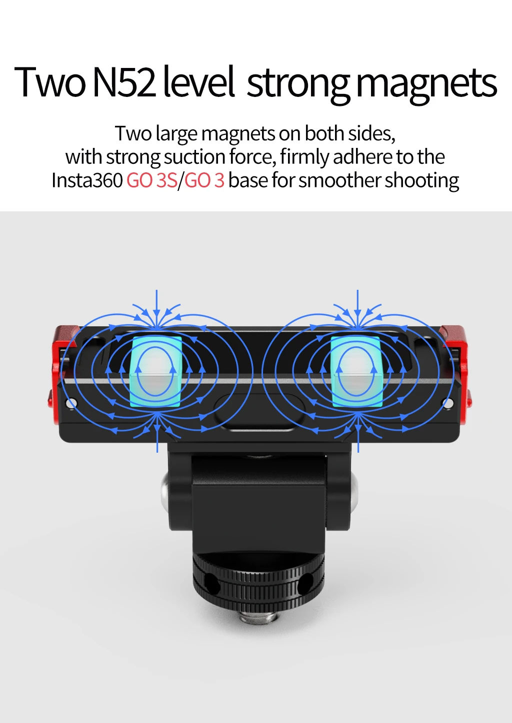 Magnetische Schnellverschluss-Basis, 1/4 Zoll Schraube, Kaltschuh-Halterung, Rucksack für Insta360 Go 3 Go 3S, schneller Clip für Daumen-Kamera-Ständer – Detail 5