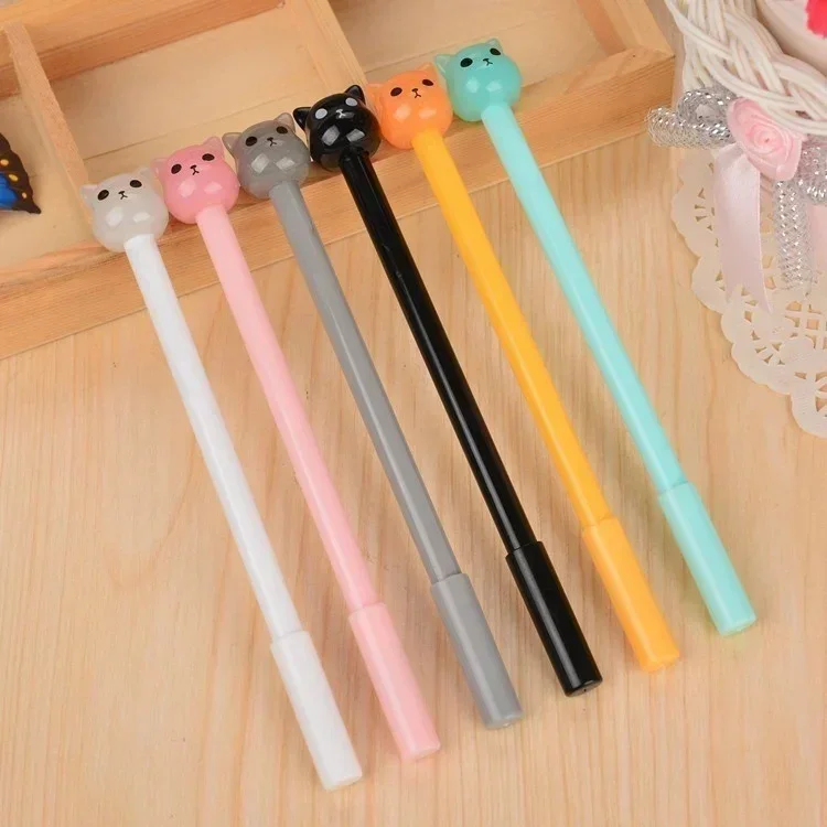 1 Pcs Random Color Cute Multicolor Animal Lovely Cat Kitty Ball Point Pen Stationary Kids Students Cute Pens Kids