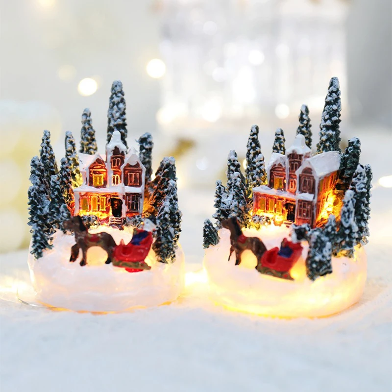 Festive LED Night Light: Luminous Micro Landscape House Ornament and Creative Children's Gift