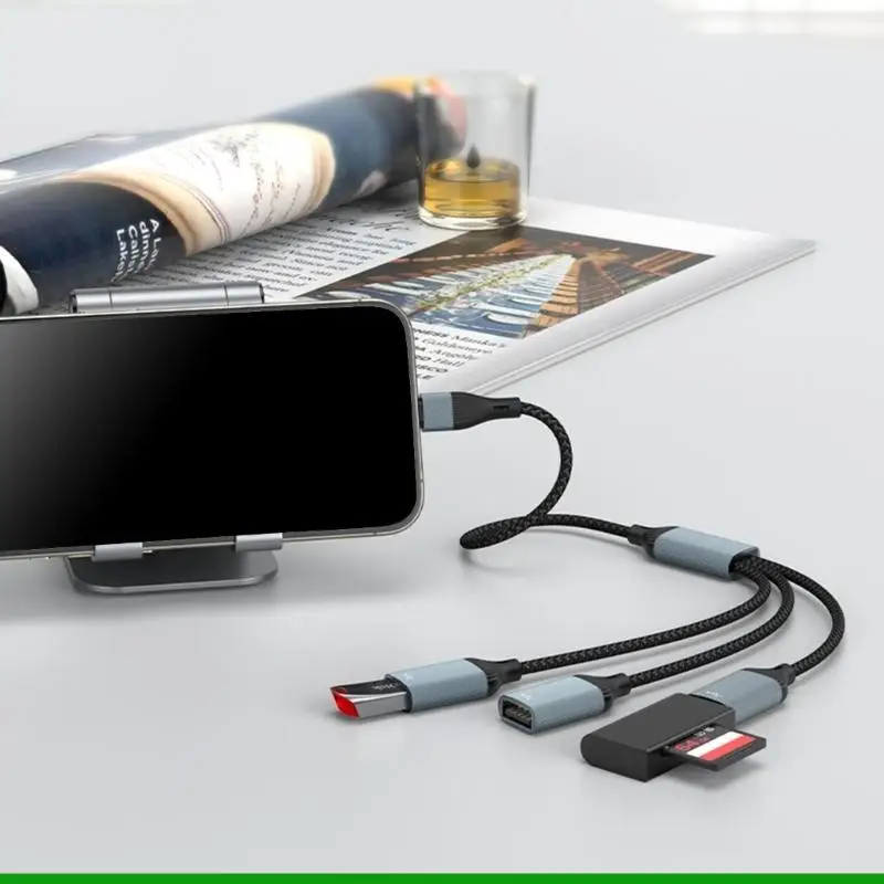 U55C USB 유형 C 3 USB 2.0 어댑터 USB 어댑터 OTG 케이블 커넥터 유형 C 남성 USB 여성 OTG 케이블 노트북 컴퓨터