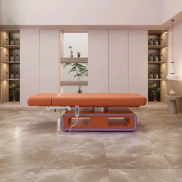 เตียงเสริมความงามปรับระดับได้ด้วยระบบไฟฟ้า เตียงนวด เก้าอี้โซฟาสำหรับร้านเสริมสวย เตียงต่อขนตา เฟอร์นิเจอร์ 1