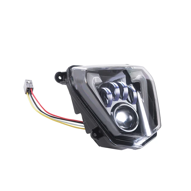 Motorcycle LED Headlight High/Low Beam with Angel Eyes DRL