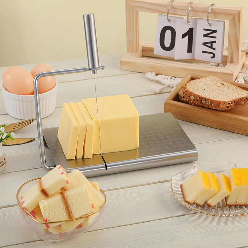 1PC Stainless Steel Cheese Slicer With Replacement Cutting Wire Cutter Sausage And Ham Cutting Knife Kitchen Accessories Tools