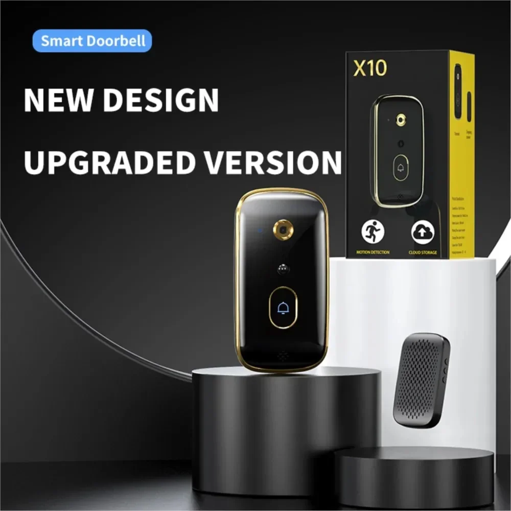 

X10 Video Doorbell Visual Voice Real-time Intercom Chime HD Night Vision IP Camera WiFi Smart Alarm PIR Door Bell Home Security