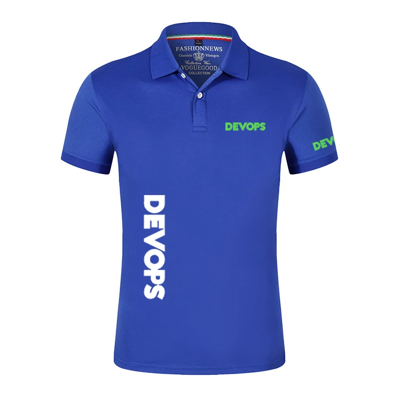 DEVOPS - The real definition of DEVOPS Summer style High Quality Men Polo Shirts Casual Breathable Short Sleeve Stand Collar top
