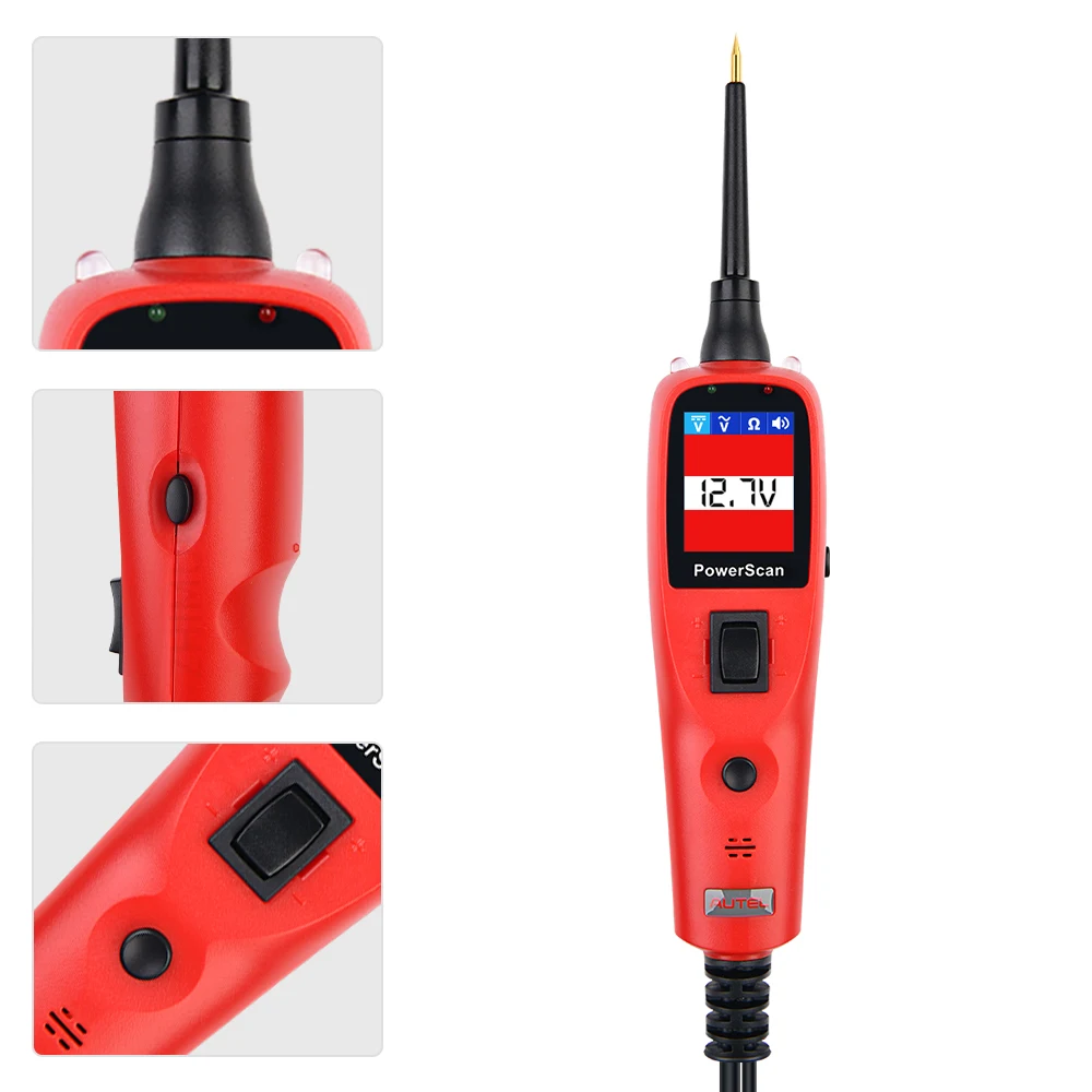 Autel PowerScan PS100 자동 전기 회로 측정기 테스터 자동차 시스템 진단 도구 회로 프로브 키트, 12V/24V