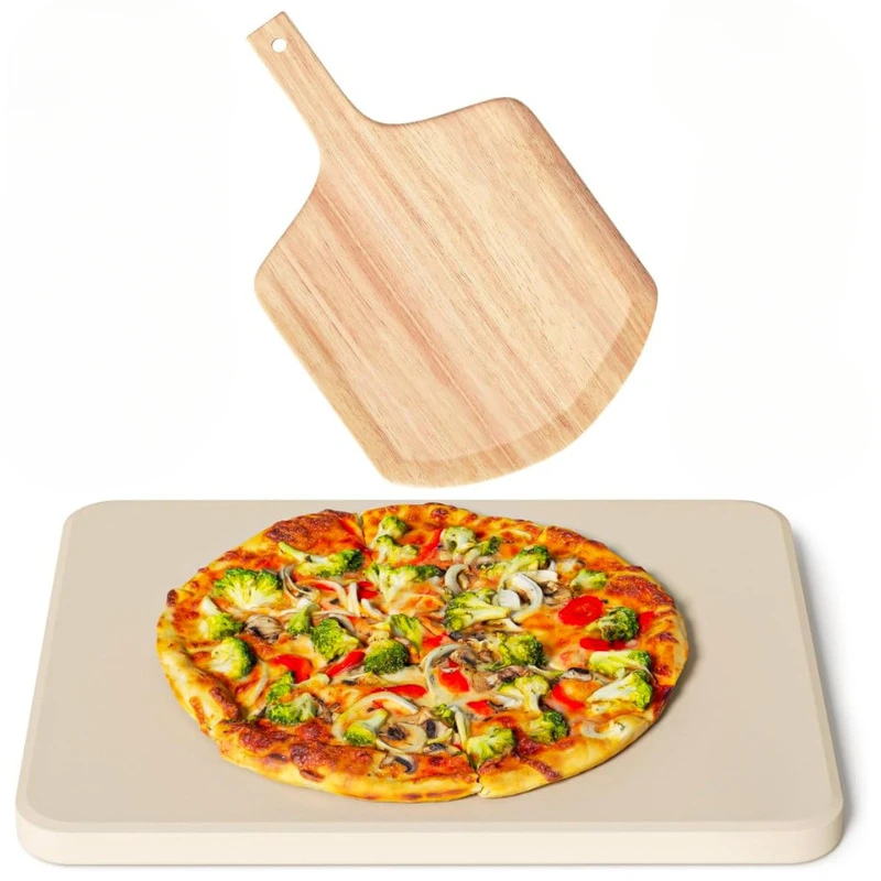1/2 PCS Round Pizza Stone Set, 12" Pizza Stone for Oven Peel Cutter Baking for Pizza,Bread kitchen accessories