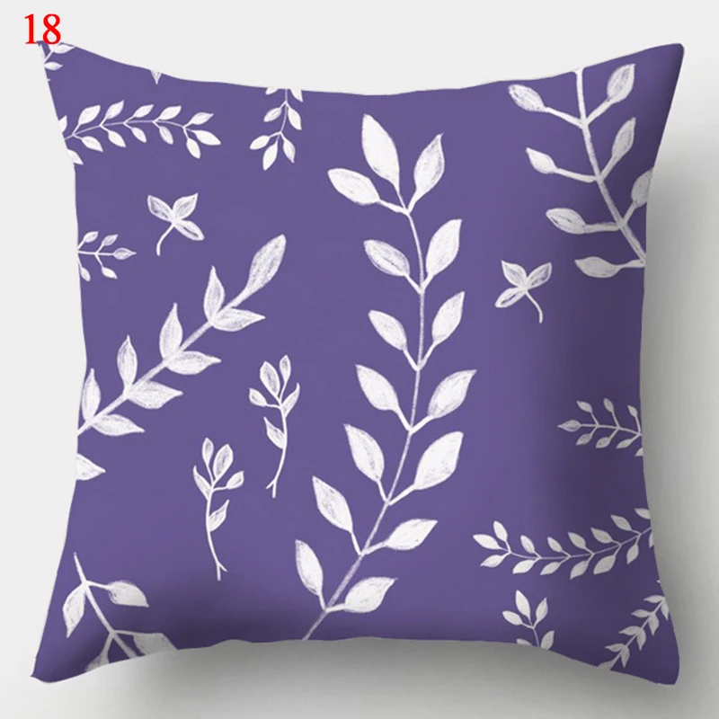 45x45cm Purple Geometric Print Pillow Covers Decorative Square Cushion Cover Polyester Throw Pillow Case for Home Sofa Decor 