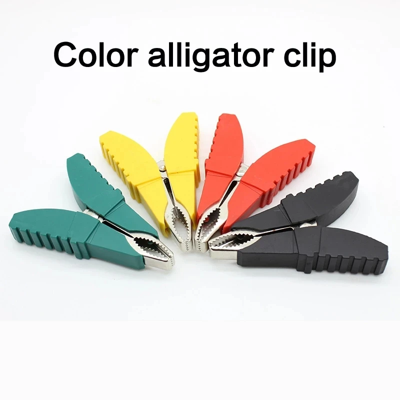 50A Stainless Steel Electronic Alligator Claw Car Battery Clamps Crocodile Tongs Wire Connectors Color Test Crocodile Clips alligator clips alligator clip adapter