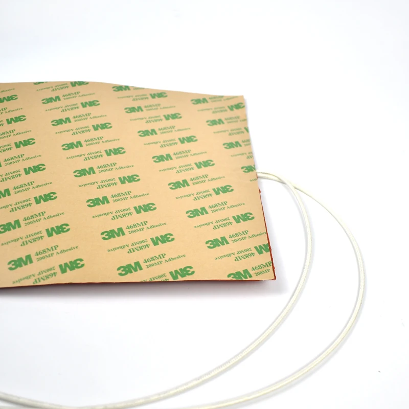 5V 12V 24V 36V 48V 110V 220V 380V Silicone Heating Pad Square Rubber Heat Mat Heated Bed Plate Flexible Waterproof 3D Printer 4