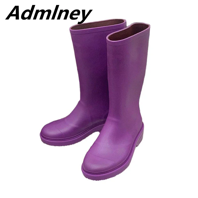 High Rain Boots Women Long Designer Rain Boots Women Purple Boots