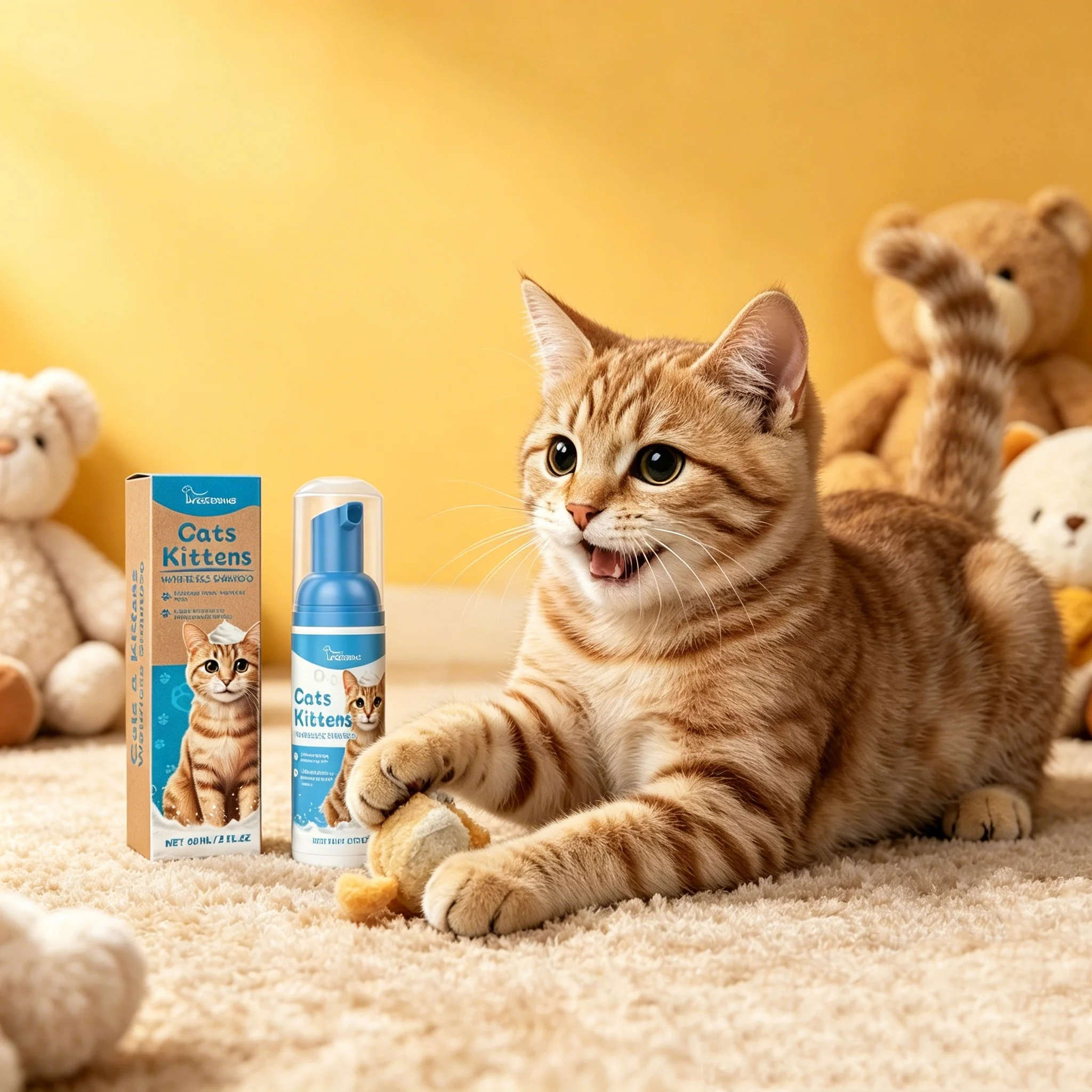 Cat Shampoo For Bath Deodorising Fragrance Pet Grooming Supplies Odor Eliminator Waterless Hair Smooth Shampooes Mousse_voghion.com