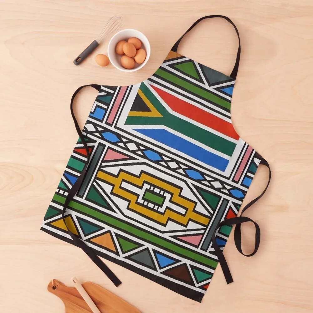 

Ndebele Africa design Apron nail tech supplies Smock for hairdressing Beauty Apron