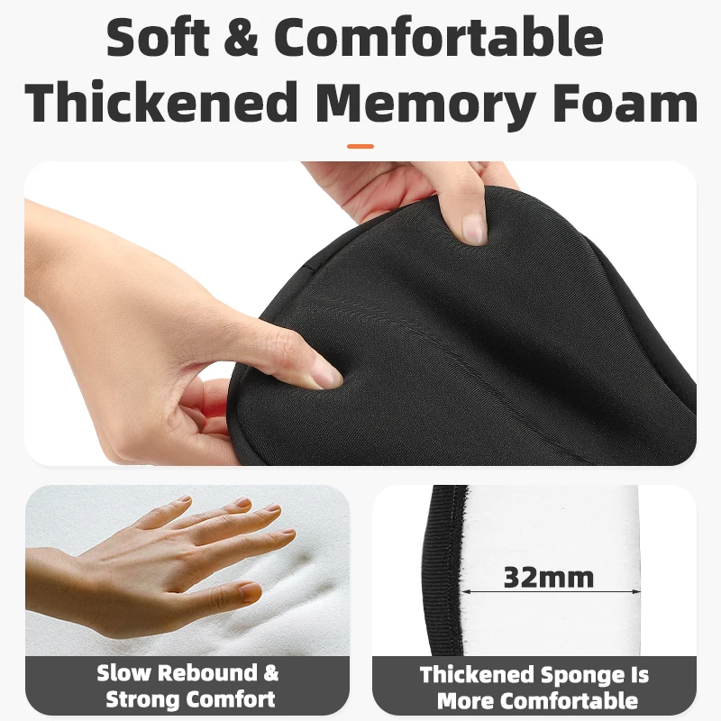 WEST BIKING Bicycle Saddle Cover Comfortable Silicone Memory Foam Bike Seat Cover Soft Thicken Cushion Cover Bike Accessories