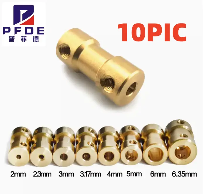 10PCS D9*L20 2mm/2.3mm/3mm/3.17mm/4mm/5mm/6mm Brass Flexible Motor Shaft Coupling Coupler Motor Transmission Connector image 1