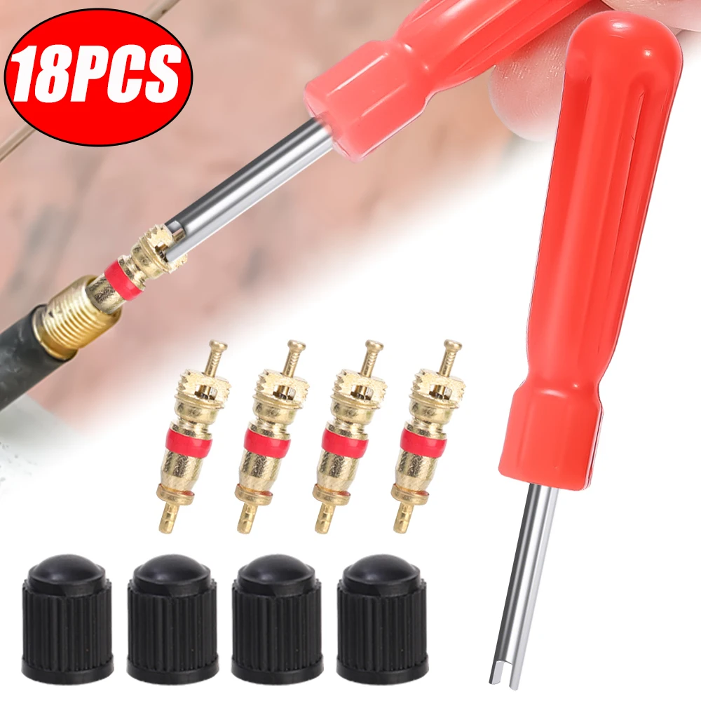 

Tire Valve Core Removal Tool Plastic Handle Bicycle Screwdriver Tire Repair Hand Tool Valve Installation Tool Set for Car Bike
