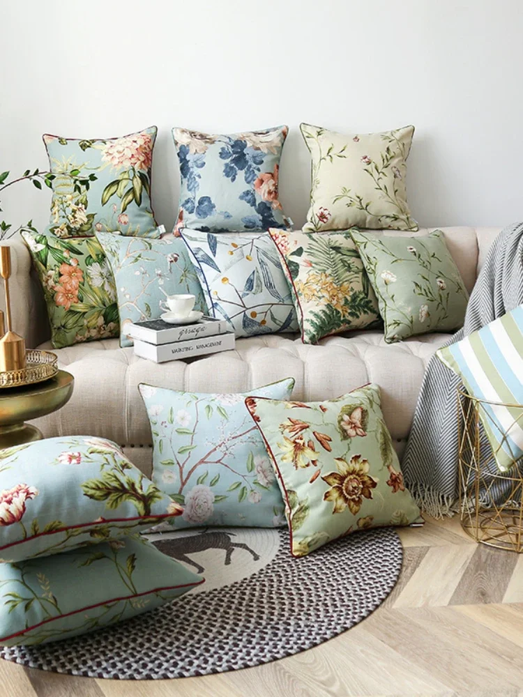 

American Pillow Light Luxury Living Room Sofa Pillow Cases Flower Cushion Without Core Throw Pillowcase Ins Pillow Bedside Cover