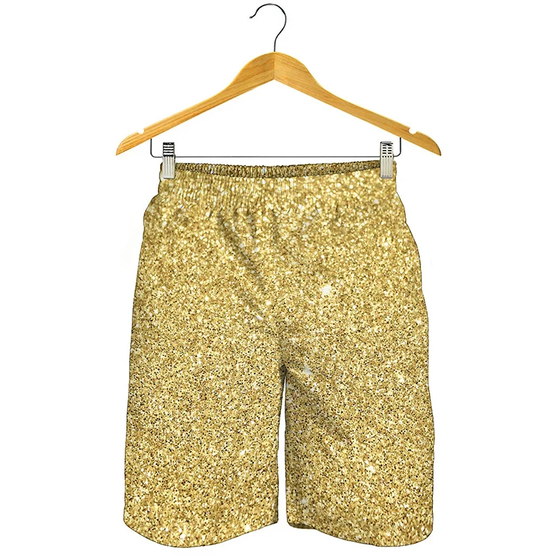 Full Print Sequins glitter Graphic Beach Shorts For Men Women Casual Oversized Board Shorts Summer Quick Dry Short Pants 3