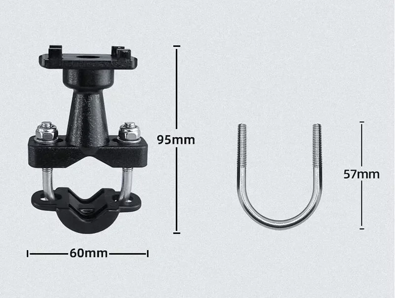 Universal Motorcycle Mount with Ball Head and 10mm Base Hole, Black