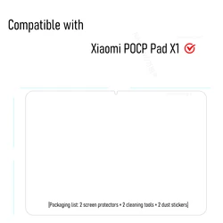 Premium HD Tempered Glass Screen Protector, Bubble - Free & Scratch Proof, 2 - Pack (2P - POCO Pad X1)