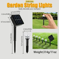 Guirlande solaire LED 20 en 1, 8 Modes d'éclairage étanche pour jardin et cour, pour fêtes festives, mariages et lampe décorative 6
