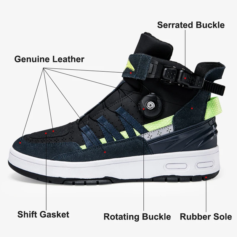 Motorcycle Shoes Motorcycle Boots Sports Shoes Safety Shoes Motorcycle Shoes for Men Anti Slip Wear-resistant Motos Protective Boots Leather Mesh Breathable