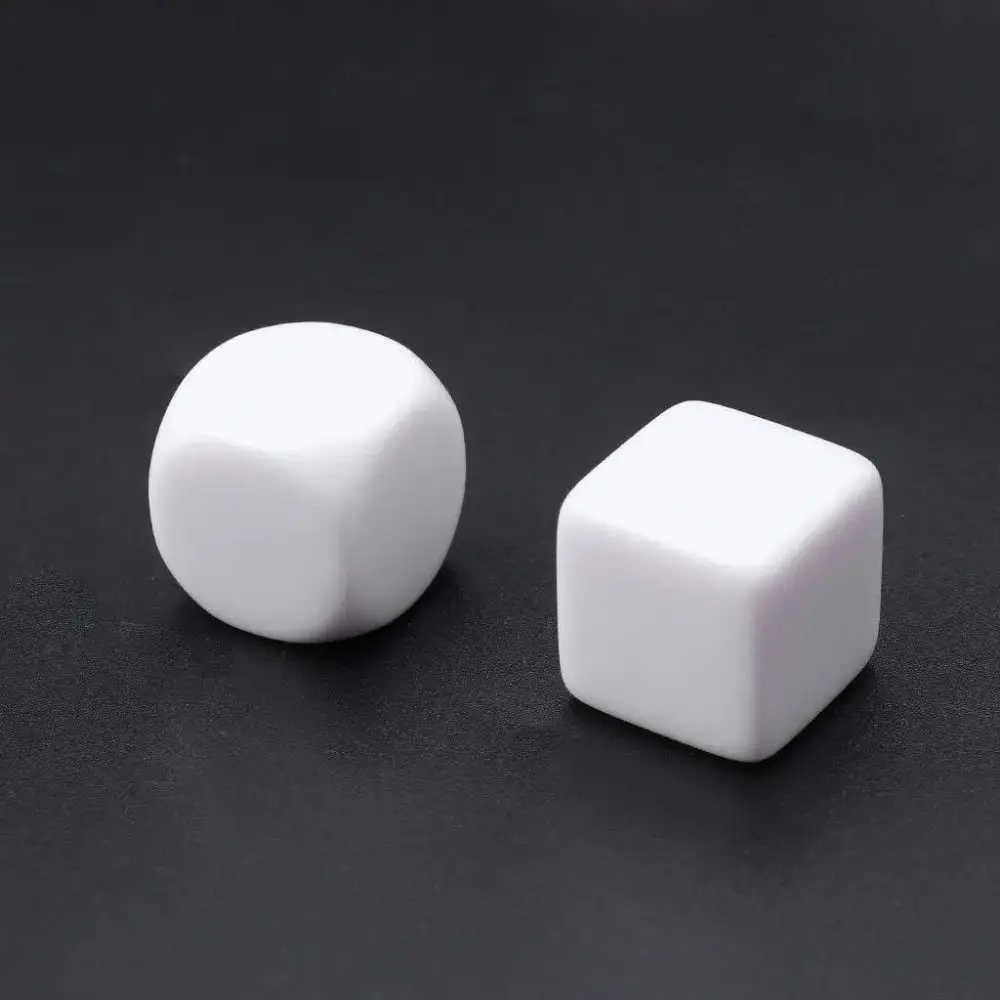 

10Pcs/set 16mm 20mm DND Dice Durable Blank White D6 6-sided Polyhedral Dice Acrylic Role-Playing Table Game TRPG DND